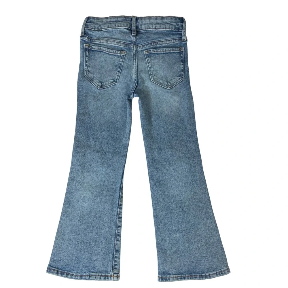 Gap Kids 70s Flare Jeans Light Wash Studded High Rise Boho Size 6